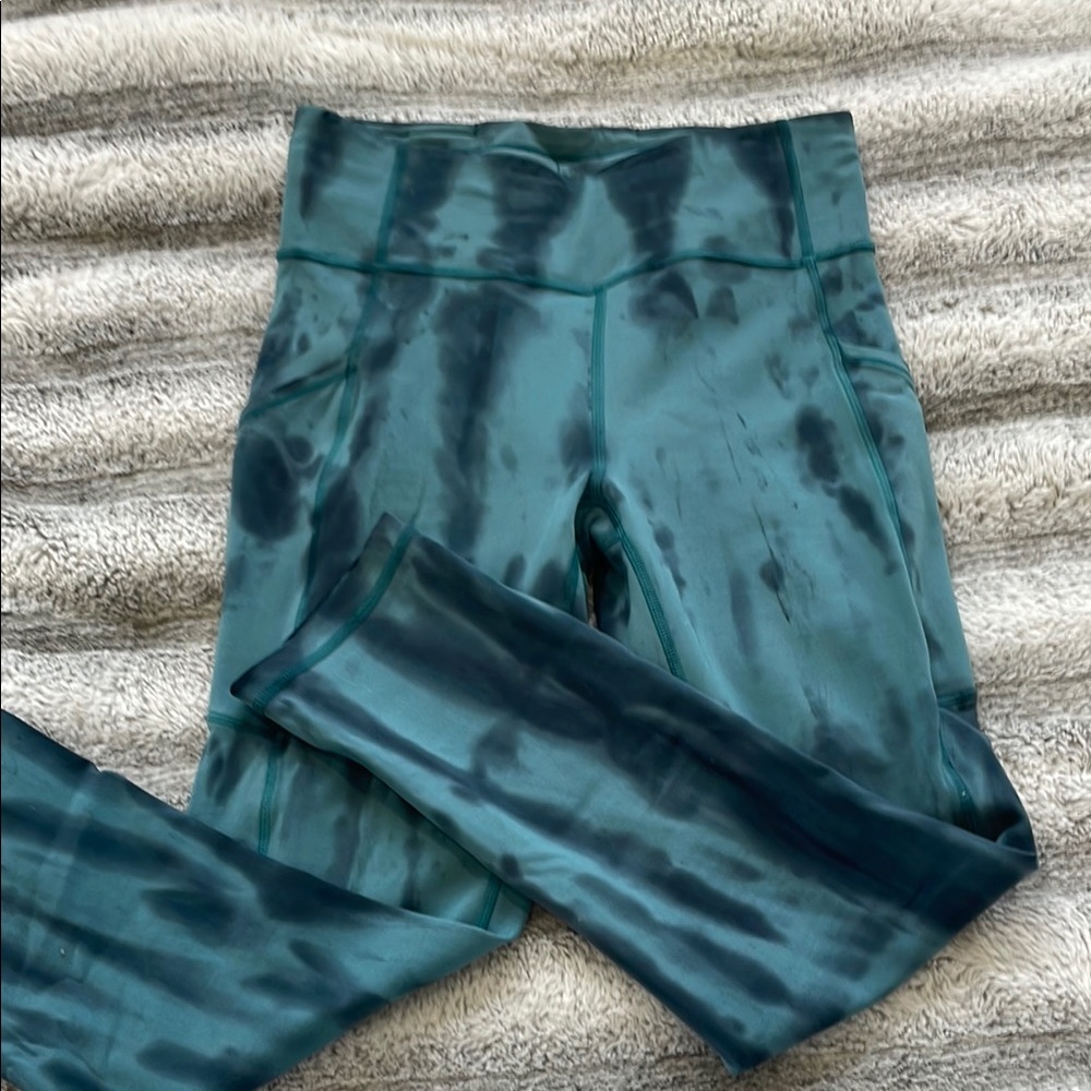 lululemon athletica Teal Tie-Dye Leggings